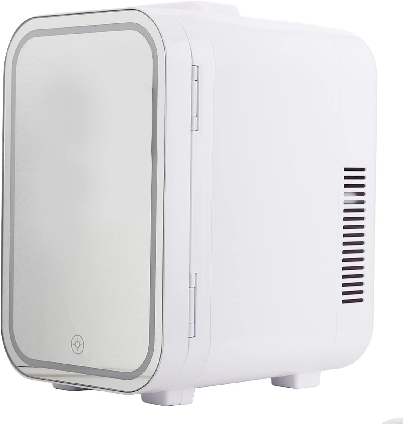 Beauty Mini Refrigerator Compact Mirror Mini Refrigerator Internal Deflectors 220240V 6L Stylish Portable with LED Light for Home (US Plug)